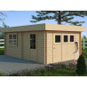 Garage en bois à toit plat MODERN (44 mm), 4x6 m, 24 m²