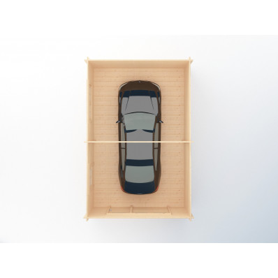 Garage en bois à toit plat MODERN (44 mm), 4x6 m, 24 m²