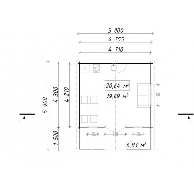 Chalet Toulon 30 m² 45mm
