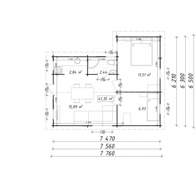 Chalet Lavandou 44 m² 45mm