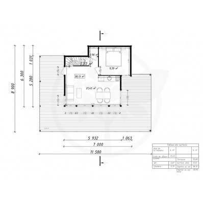 Maison bois Cannes 49 m3